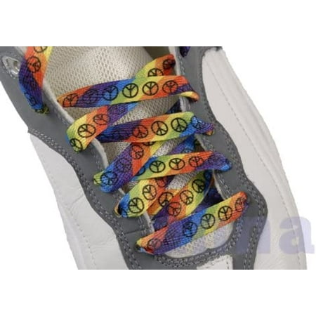 

Fashion Flat Shoelaces Small Rainbow Peace 6 Pr. Eyelets Sneakers Shoelace