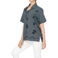 thumbnail image 3 of HAPPY BAY Women's Casual Blouse Shirt Solid Blouses Button Up Short Sleeve Dress Tops Tee Shirts Hawaiian T Shirt for Women M Ash, Turtle, 3 of 4
