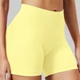 thumbnail image 5 of felwors Seamless Biker Shorts High Waisted Tummy Control Scrunch Workout Yoga Running Yellow for Size L, 5 of 9