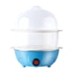 thumbnail image 2 of Mini Egg Cooker Acero inoxidable | Máquina de huevos cocidos eléctricos de doble capa | Cocina hasta 14 huevos | Aparato compacto para ahorrar espacio | Apagado rápido y automático | Negro Azul Rosa, 2 of 6