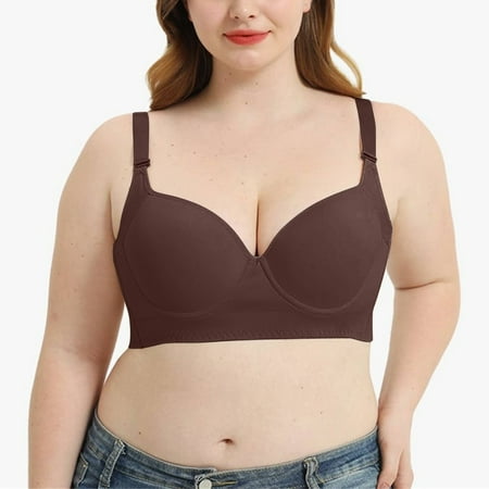 Baodmurt Bras for Women Lounge & Sleep Adaptive Lingerie  Underwear  Brown2 50B