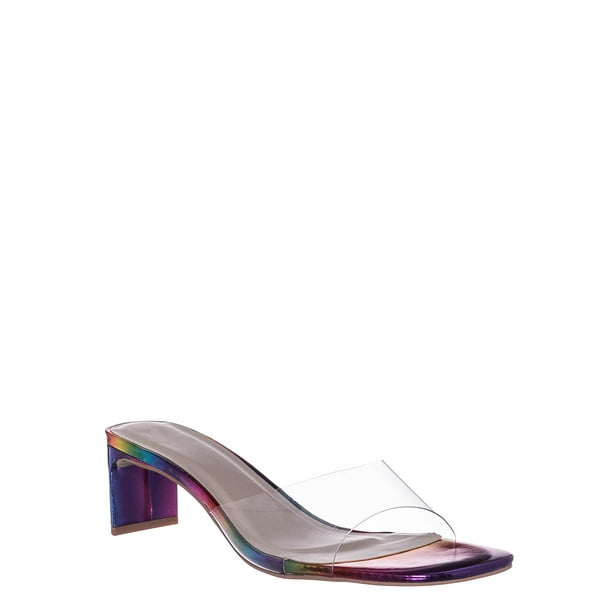 open toe mule flat sandals
