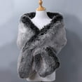 thumbnail image 1 of Wraps Women's Faux Shawl Wrap Cape For Bridal Wedding Blue Artificial Wool Wraps, 1 of 3