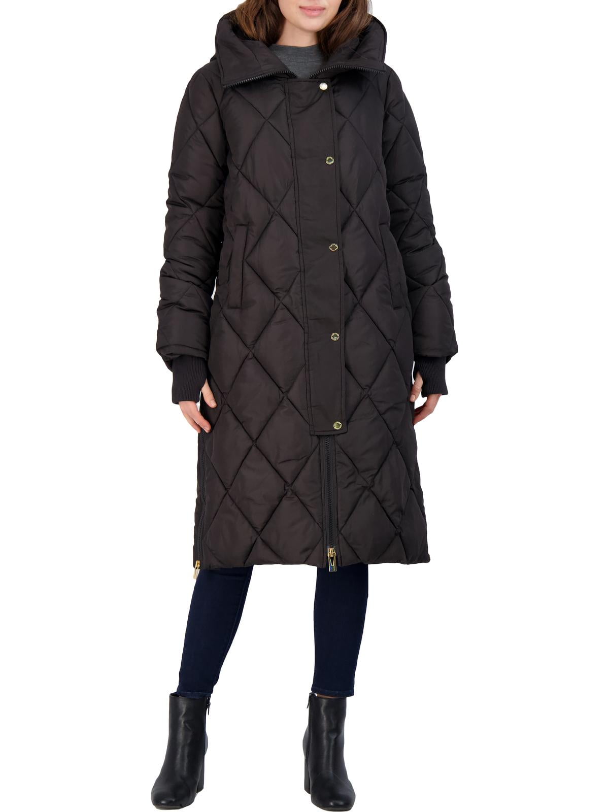 Via Spiga Women's Diamond Quilted Long Hooded Winter Puffer Coat ...