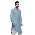 thumbnail image 3 of Atasi Mandarin Collar Printed Rayon Traditional Kurta For Men Casual Shirt, 3 of 6