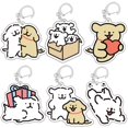 thumbnail image 2 of 2023 nuevo llavero de perro blanco pequeño de dibujos animados lindo acrílico maltés perro niña bolsa colgante paisaje decoración llavero regalos de joyería, 2 of 4