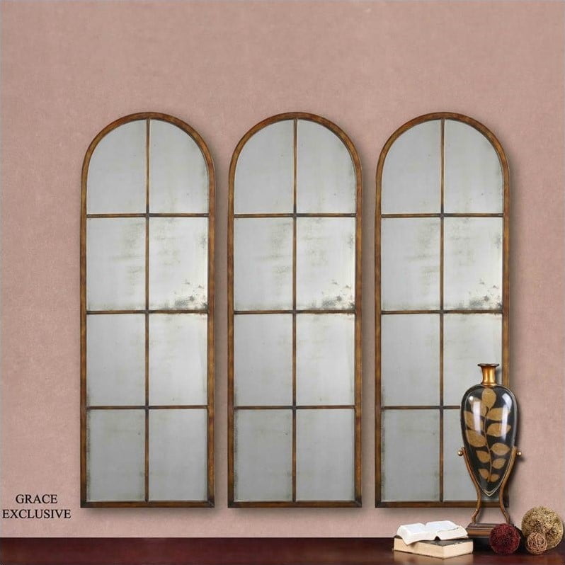 Uttermost Amiel Arched Mirror In Maple Brown