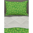 thumbnail image 3 of Clover Comforter & Sham Bedding Set, Simple Repetitive Shamrock Leaves Luck Pattern, 3 pcs Duvet Set Microfiber Filling Quilt, 5 Sizes, Fern Green Lime Green, by Ambesonne, 3 of 4