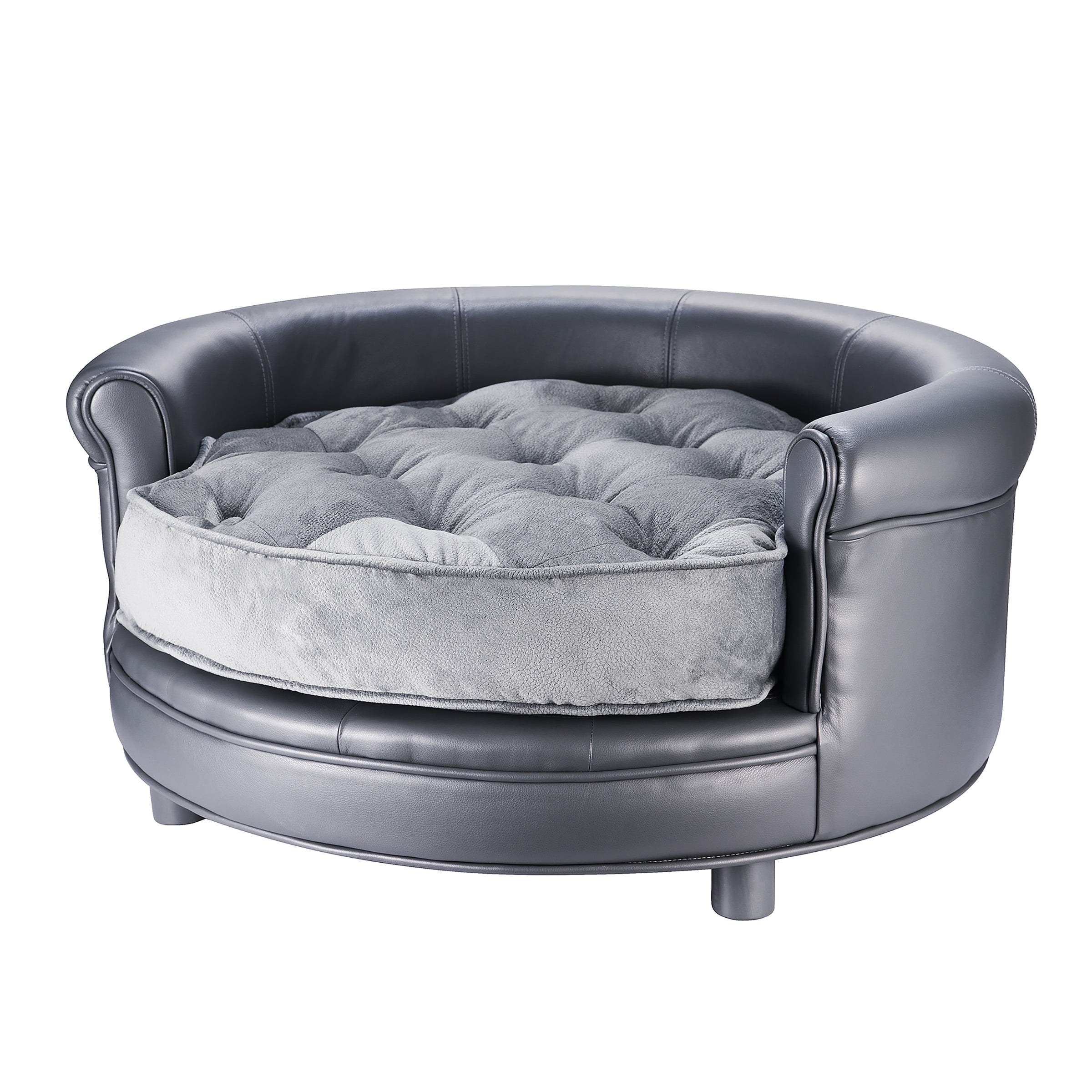 large leather dog bed