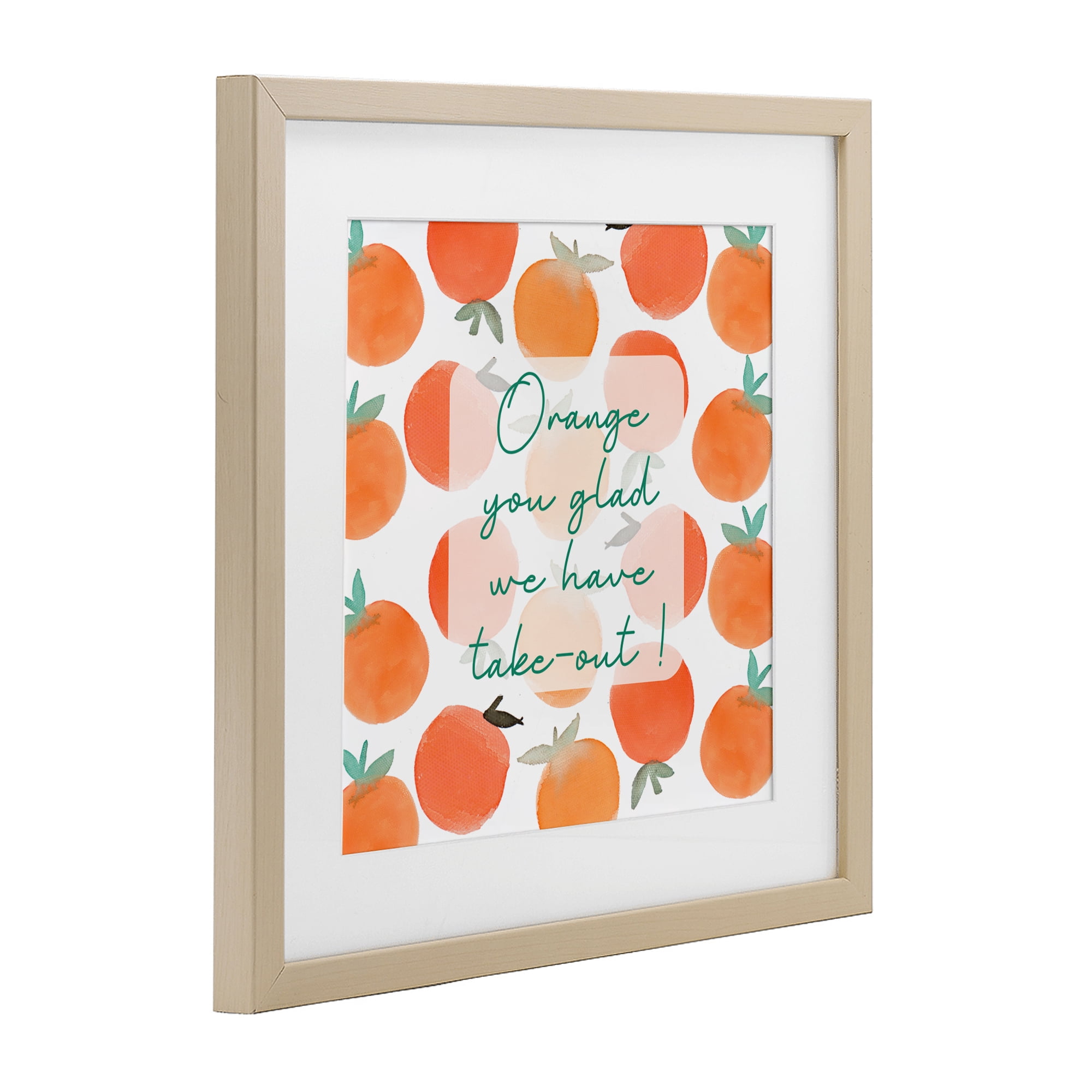 Stupell Industries Orange You Glad Birch Framed Print Under Glass, design by Emily Navas