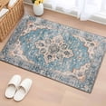 thumbnail image 3 of Blue Boho Bathroom Mat 2x3 FT, Non Slip Small Kitchen Mat, Middle Century Abstract Art Western Geometric Washable Soft Backed Front Door Throw Rug Indoor Outdoor Doormat for Entryway, 3 of 9