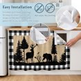 thumbnail image 5 of Christmas Elk Cabinet Curtain 32"Wx55"L, Dustproof Pantry Door Curtain with Self Adhesive Tape, Xmas Tree White Black Buffalo Plaid Tall Storage Cover Privacy Drape for Bathroom Kitchen Laundry Room, 5 of 9