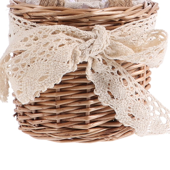BESTYASH Handmade Brown Willow Woven Flower Basket - Decorative Storage Container for Home and Garden