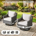 thumbnail image 3 of Gymojoy Outdoor Swivel Rocker Patio High Back Wicker Swivel Rocking Chairs Set of 2 for Porch Balcony Deck, 3 of 8