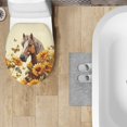 thumbnail image 4 of SEANATIVE Sunflower Horse Butterfly Toilet Seat Covers for Bathroom Easy to Clean Soft Plush Seat Fits Most Toilet Lids Soft Toilet Tank Cover Seat Covers Home Decor, 4 of 6