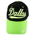 thumbnail image 1 of Dallas Men's Cursive Underline Script 2-Tone Adjustable Baseball Cap (Black/Neon Green), 1 of 1
