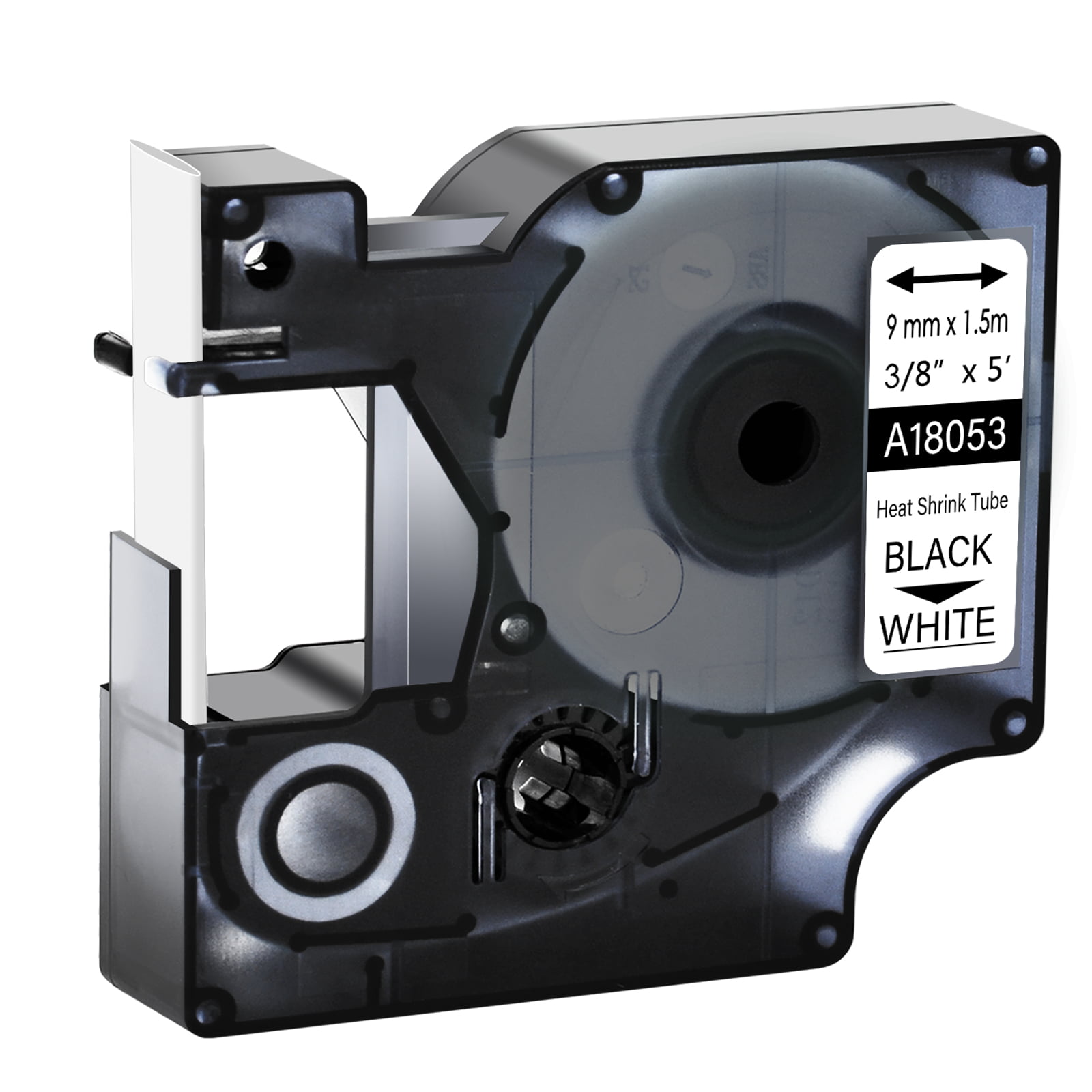 4PK Black on White 18053 for DYMO Rhino 1000 Heat Shrink Tube Label Tape 9mm 