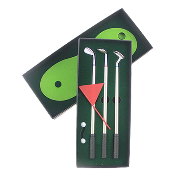Juego de regalo para palos de Golf, juego de plumas de Golf, suministros de escritura creativa, 3 palos, bolígrafos, bolas, juegos de escritorio,