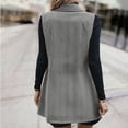 thumbnail image 4 of Oplxuo Long Vest for Women Sleeveless Tweed Blazer Fall Jackets Cardigan Outerwear, 4 of 7