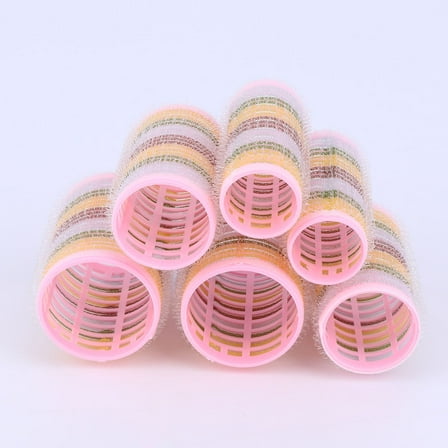 LULULION 6Pcs Pink Plastic Roller Hair Styling Tool Durable Convenient Hair Accessories