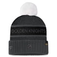 thumbnail image 2 of Women's Fanatics Black Vegas Golden Knights Authentic Pro Rink Cuffed Knit Hat with Pom, 2 of 2