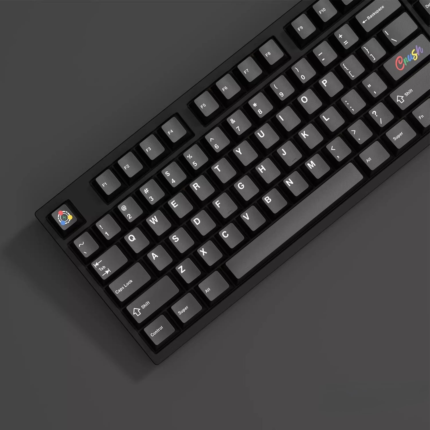 WOB Pure Black Keycaps for Mechanical Keyboards, Cherry Profile 1.7mm PBT Dye-Sublimation Keycaps for Crush87/60/75 Keyboards