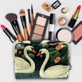 thumbnail image 3 of SwanCosmetic Storage Bag with Zipper, Printed Design - Makeup Pouch, Small Bag, Portable Leather Toiletry Bag - Travel Toiletry Bag for Men - and Girls Out and about, 3 of 6