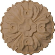 5"W x 5"H x 3/4"P Kent Floral Round Rosette, Rubberwood