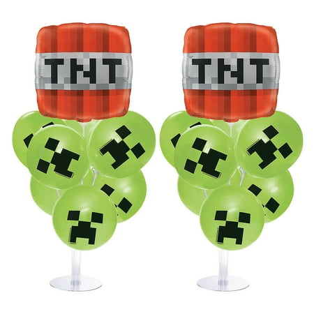 4 1/4" to 11" Minecraft® Balloon Centerpieces, Party Decor, Birthday, 20 Pieces