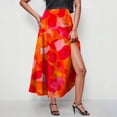 thumbnail image 5 of dazeni Summer Maxi Skirts for Women Fashion Boho Long Skirt Trendy Floral High Waist A Line Beach Skirt Vacation Outfit with Pockets, 5 of 8