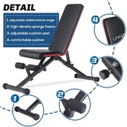 Weight Bench, Foldable Workout Bench with 9 Adjustable Position, Bench Press with 795LBS Capacity, for home gym, Strength Training Bench