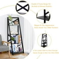 thumbnail image 5 of Giantex 2PCS Modern 4-Tier Ladder Shelf, Free Standing Wooden  Bookcase, Organizer Shelf for Living Room Kitchen Office, Black, 5 of 6