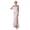 White, variant on Women Evening Dress - Spaghetti Strap Low-cut Off Shoulder Backless Slit Hem Pleated Maxi Dress