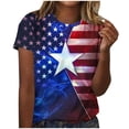 thumbnail image 3 of NSLGXD Women Patriotic Shirts American Flag 4th of July Graphic Tees Casual Short Sleeve Tee Top Usa 250th Anniversary Shirt S-2XL, 3 of 6