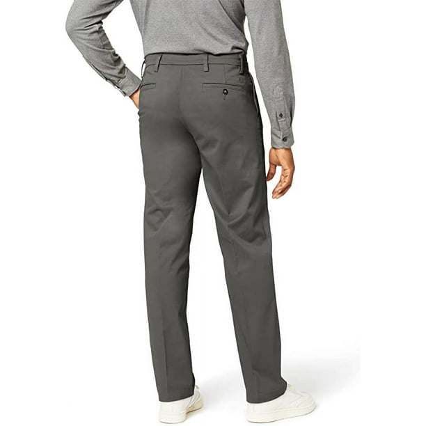 Shoes For Dockers Men's Straight Fit Comfort Knit Chino Pants, Mineral Black, 36Wx29L Pantalón Golf Hombre
