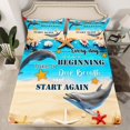 thumbnail image 1 of Sheet Nautical Sea Bedding Set Full Size,Hawaiian Ocean Beach Theme Bed Sheets, 1 of 5