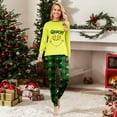 thumbnail image 5 of 2025 Fun Holiday Pjs Sleepwear Loungewear, Green Monster Family Matching Christmas Pajamas Sets For Family Women Men Halloween Xmas Long Sleeve Green Monster Print Nightwear For Women Xxxl, 5 of 6