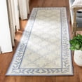 thumbnail image 3 of SAFAVIEH Easy Care Beckett Trellis Runner Rug, Ivory/Light Blue, 2'6" x 10', 3 of 9
