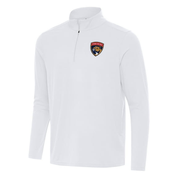 Men's Antigua White Florida Panthers Intent Quarter-Zip Top