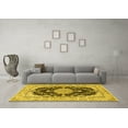 thumbnail image 3 of Ahgly Company Machine Washable Indoor Rectangle Medallion Yellow Traditional Area Rugs, 8' x 10', 3 of 4