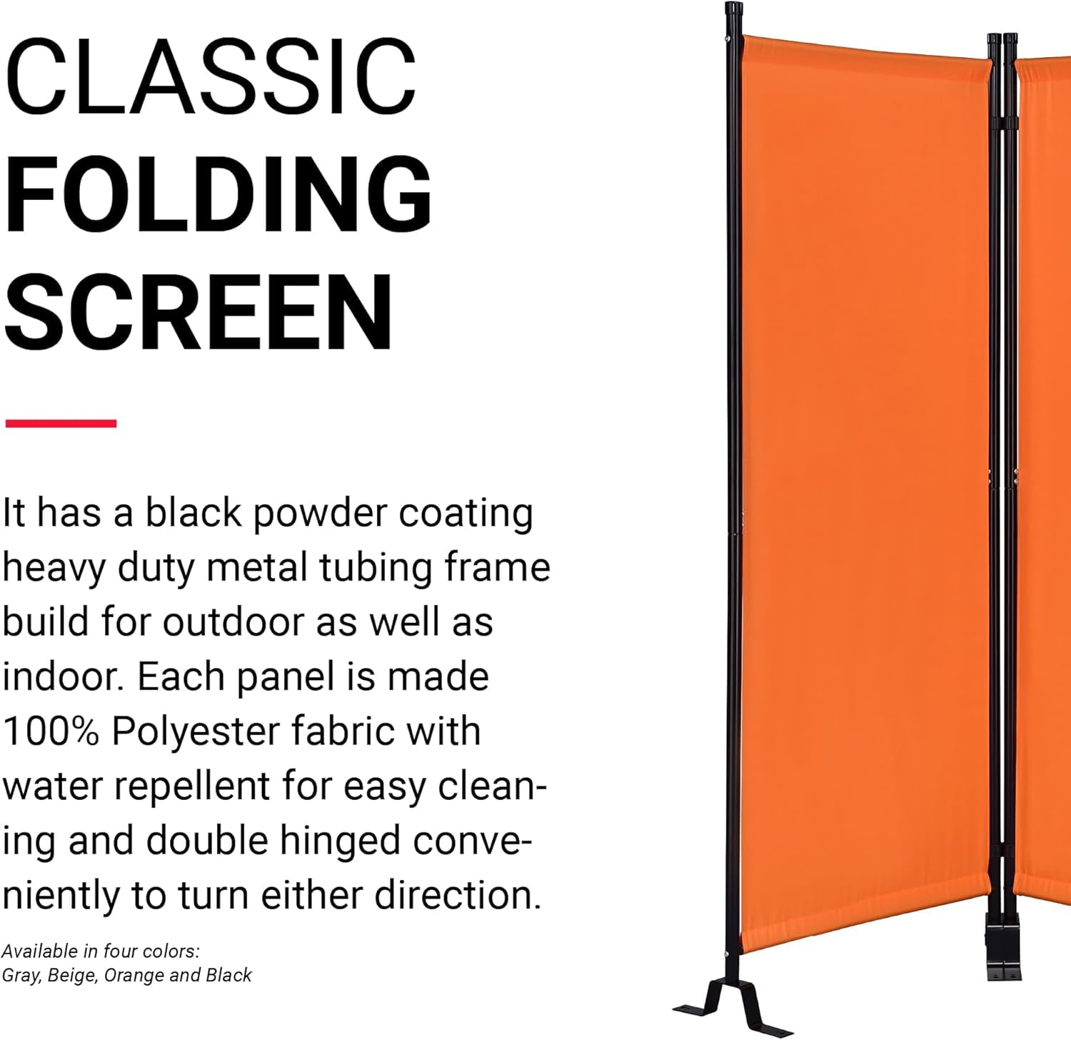Proman Products FS17183 Galaxy II Indoor/Outdoor Room Divider (2-Panels, 24" w / panel), Water Repellent Fabric, Metal Frame, 50.25" W x 12" D x 71" H, Gray