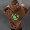 thumbnail image 3 of Gibobby Sudaderas de mujer, Sudaderas con media cierre para mujer, sudadera corta de forro polar de otoño(Marrón,XG), 3 of 4