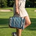 thumbnail image 4 of COEQINE Quilted Golf Cart Seat Cover, Folds Like a Bag with Handle for Easy Carry, Universal Fit 51.2"x30.3" for EZGO Yamaha Club Car 2-Seaters, 4 Pockets, Highland Cow Sunflower Wood Grain, 4 of 8