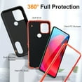 thumbnail image 3 of for Motorola Moto G (2025) Case Kickstand Durable 3-Layer Military Grade Protective Case Hybrid Silicone Heavy Duty Rugged Shockproof Screen Lip Raised Protection,
Black+Orange, 3 of 9
