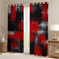 thumbnail image 2 of Manfei Geometric Graffiti Desgin Curtains Pack of 2 (42x84 Each),Modern Abstract Aesthetic Curtains Blackout,Red Black Gray Bedroom Curtains For Kids,Ultra Soft Home Decor, 2 of 6
