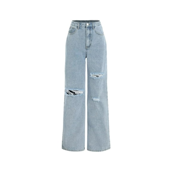 Destroyed Wide Leg Jeans