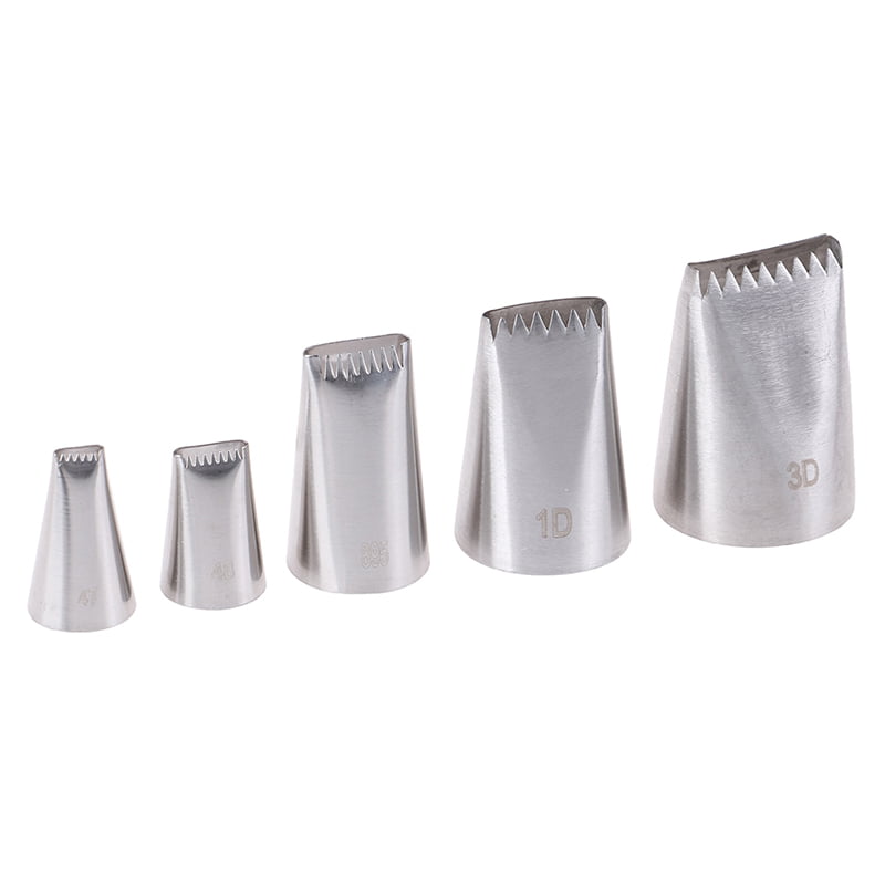 5pcs Basket Weave Tips Icing Piping Nozzle Stainless Steel Writing Tube NozU.jy