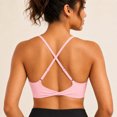 thumbnail image 6 of Carlikeit Women's Twist Cross Back Sports Bra V Neck Workout Yoga Top with Adjustable Straps Removable Pads, 6 of 14