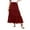 Wine, variant on Tumotour Summer Skirt For Women Solid Color Flowy Midi Skirt Beach Drawstring Pleated Elastic High Waisted A Line Tiered Long Skirt