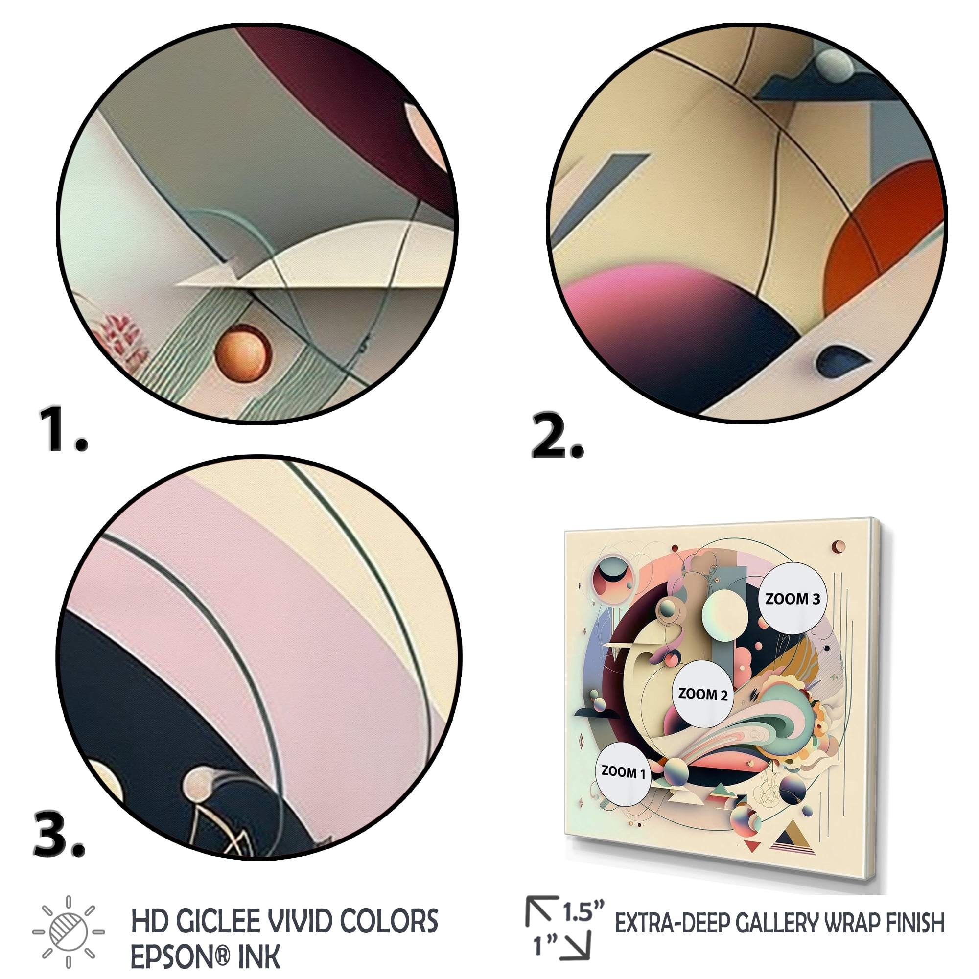 Designart Pastel Art Deco I Canvas Wall Art
